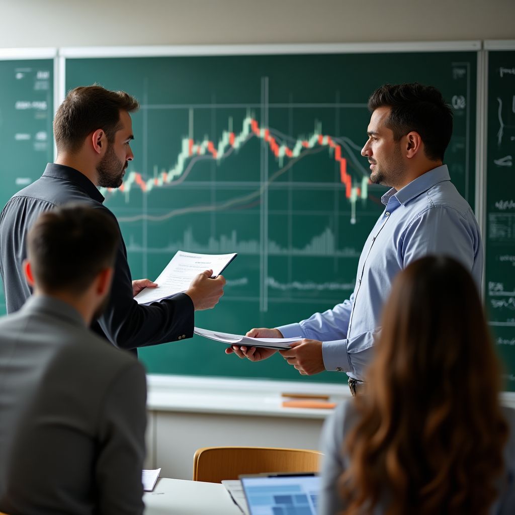 Preparación de materiales de curso por expertos financieros